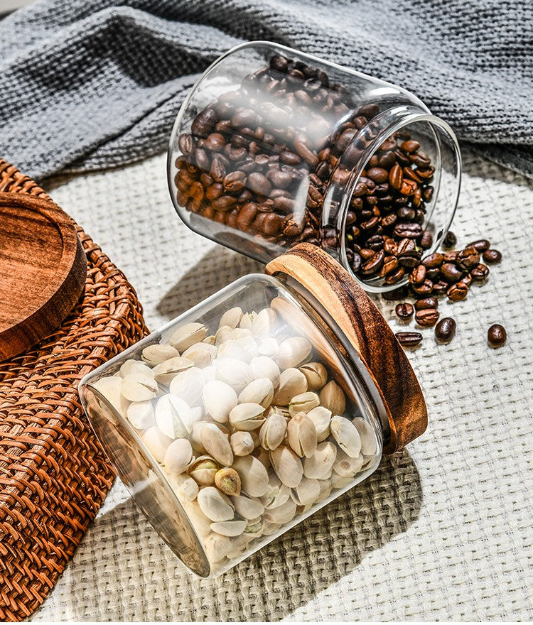 Bocal Épure – Verre Borosilicate & Finition Bois Naturel