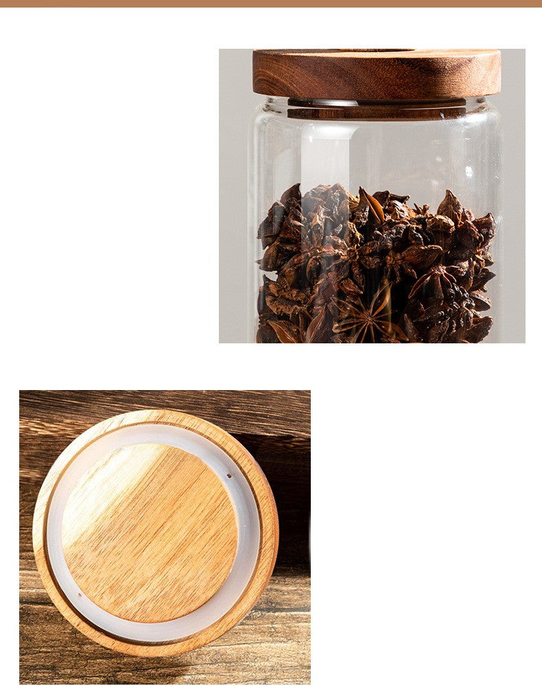 Bocal Signature en Bois & Borosilicate – L'Art d'Organiser sa Cuisine